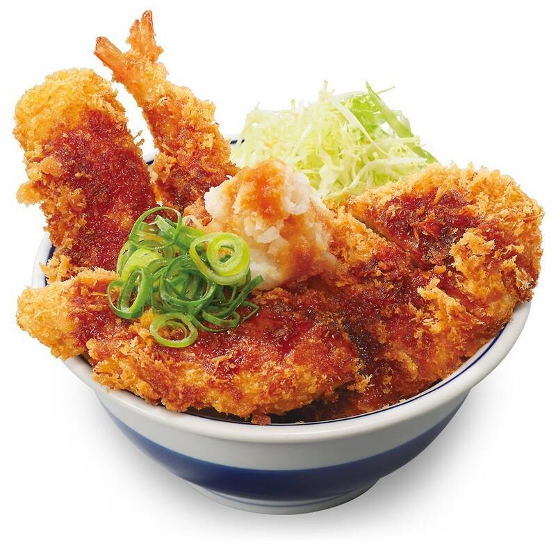かつや新作、物量系カツ丼！エビ・鮭・イカにとんかつまで