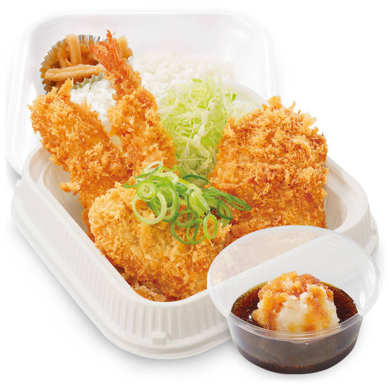 かつや新作、物量系カツ丼！エビ・鮭・イカにとんかつまで