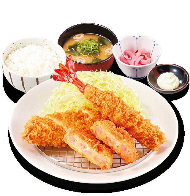 ぷりっぷり「海老かつ」のボリューム定食登場！とんかつや海老フライとのコンボ