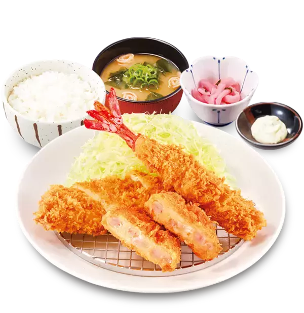 「ぷりっぷり「海老かつ」のボリューム定食登場！とんかつや海老フライとのコンボ」の画像