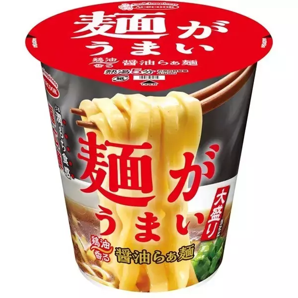 エースコック、もちもち「幅広麺」を新開発　麺が主役の醤油らぁ麺