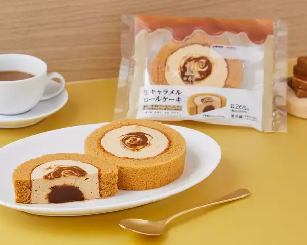 「ローソンにシフォンケーキ専門店の「生キャラメル」ロールケーキ」の画像