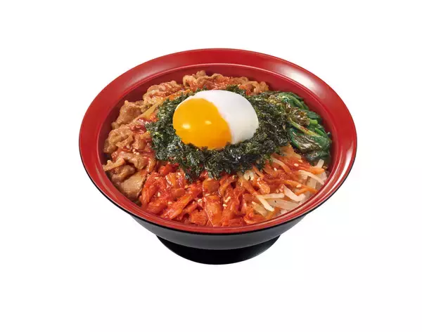 「すき家「おんたまビビンバ牛丼」登場　キムチ・ナムル・牛肉を豪快に混ぜたい」の画像