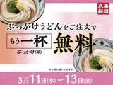 「丸亀製麺、ぶっかけ買うと「もう1杯無料」マジお得な3日間」の画像1
