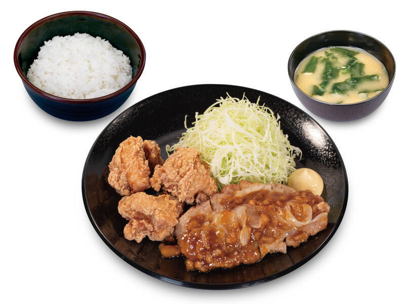 ガッツリ！とんかつの「松のや」にカツ×ポークステーキの相盛り