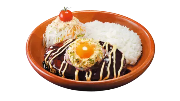 「めっちゃそそる！ びっくりドンキー「月見バーグ」 卵黄×ポテトなどたまらん組み合わせ」の画像