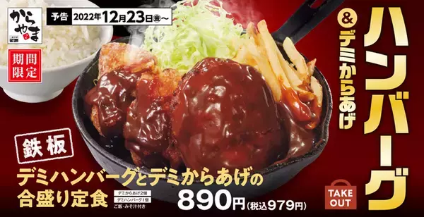 「からやま「デミハンバーグとデミからあげの合盛り定食」デミからあげも新登場」の画像