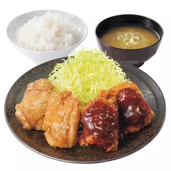 「からやま「デミハンバーグとデミからあげの合盛り定食」デミからあげも新登場」の画像