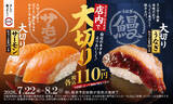 「【本日】大切りうなぎも110円！スシロー夏の「大切り」始まった」の画像1