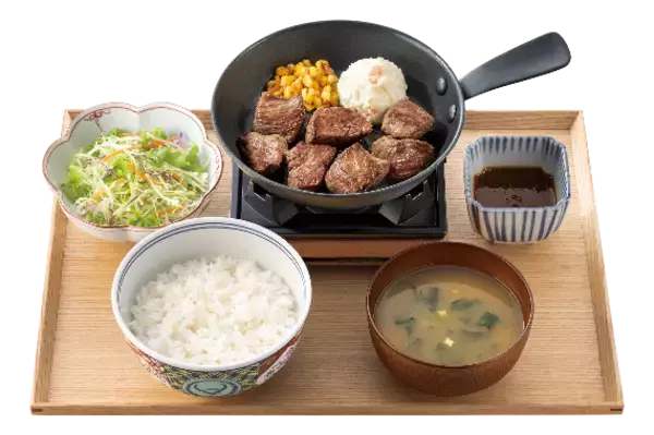 「【本日から】吉野家、約1500円の「ステーキ定食」ご飯おかわり無料」の画像