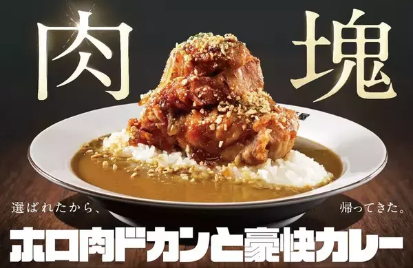 ドン！ココイチ「ホロ肉ドカンと豪快カレー」復活～！“肉塊”の中でも支持No1