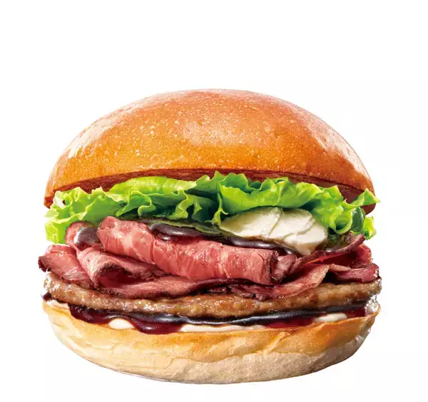 「ローストビーフ×パティの贅沢バーガーが今年も！「ダブル」の肉盛りが本気」の画像