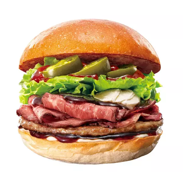 「ローストビーフ×パティの贅沢バーガーが今年も！「ダブル」の肉盛りが本気」の画像