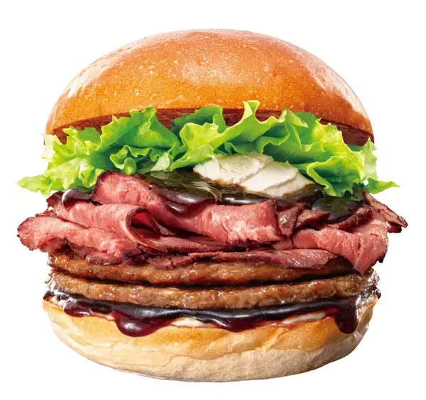 「ローストビーフ×パティの贅沢バーガーが今年も！「ダブル」の肉盛りが本気」の画像