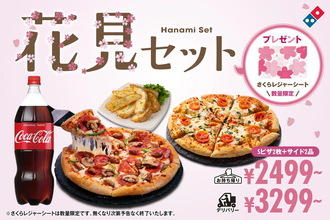 ありがてえ…！ドミノ、レジャーシート付き“ピザセット”これだけで花見できる