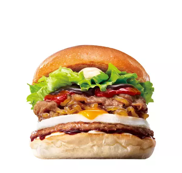「半熟風たまごがとろ～り！「とろたま牛すき焼きバーガー」がやってくる！ 嬉しい「倍盛り」も」の画像