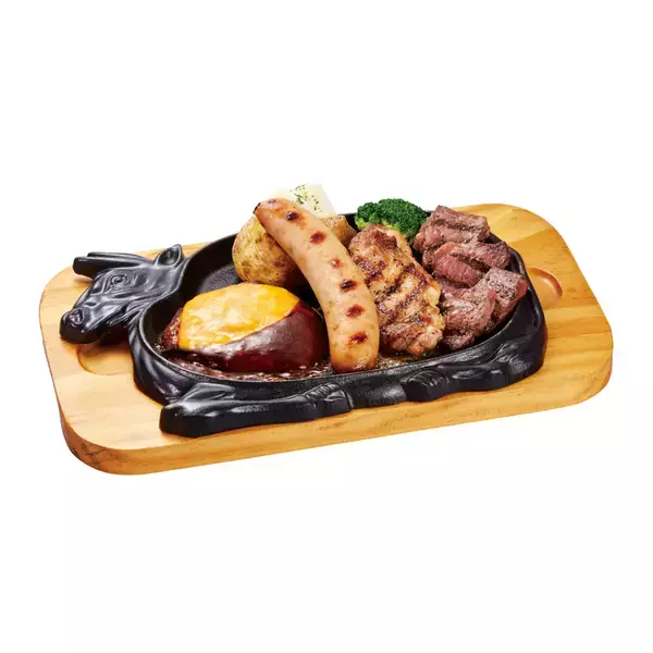 「4種の肉がドーン！肉の日限定「よくばりグリル」ステーキもチキンも全部のせ！」の画像