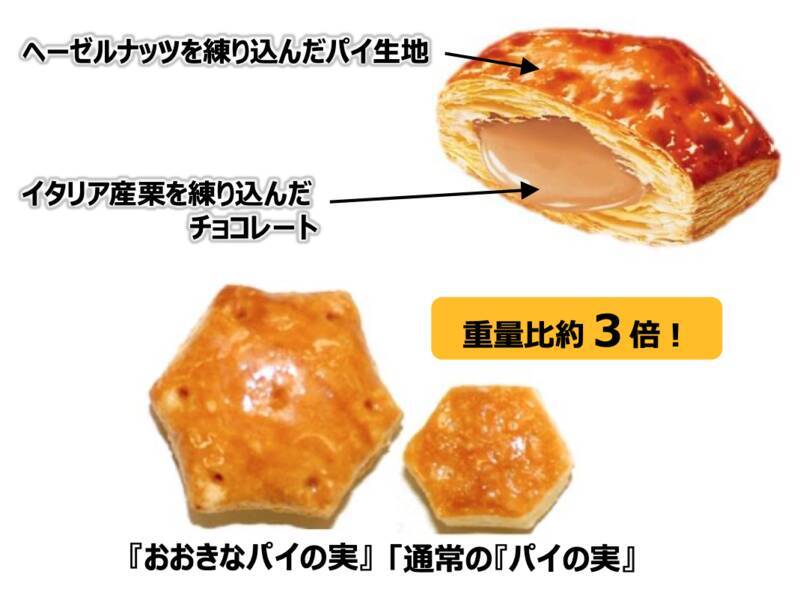 通常の3倍の「おおきなパイの実」6000個限定販売！ 贅沢にモンブランを表現