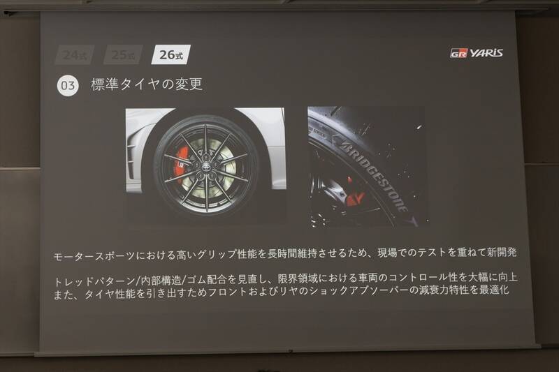 【鼻血レベルの完成度】GRヤリスが「26式」へ進化！ ステアリングとタイヤだけのためにここまでやる!?