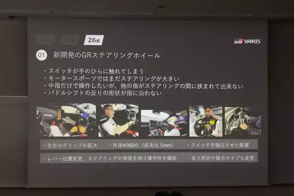 「【鼻血レベルの完成度】GRヤリスが「26式」へ進化！ ステアリングとタイヤだけのためにここまでやる!?」の画像