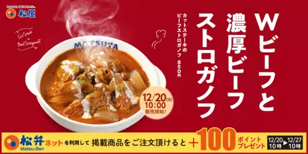 【本日】松屋でちょっと贅沢な一皿「カットステーキのビーフストロガノフ」 発売