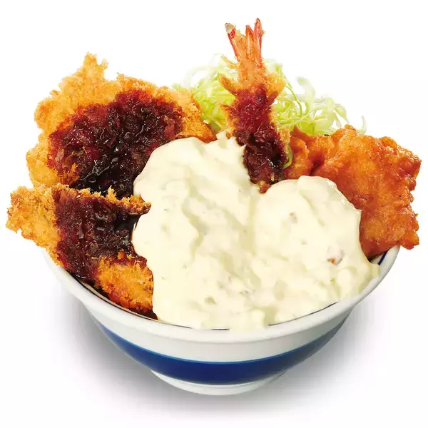 「背徳タルタル祭り！かつや「タルタル盛り揚げ丼」4種揚げ物でぶちあがるぞ」の画像
