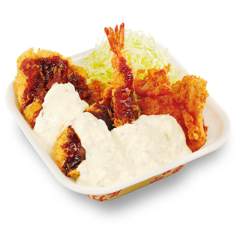 背徳タルタル祭り！かつや「タルタル盛り揚げ丼」4種揚げ物でぶちあがるぞ