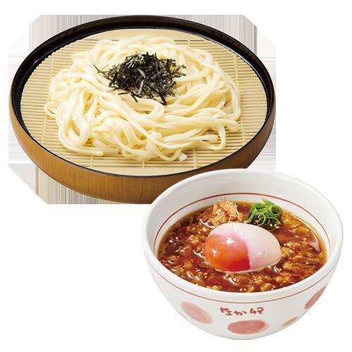 なか卯の月見は牛肉×温たま！ 「月見温たま牛肉つけうどん」旨辛バージョンも登場