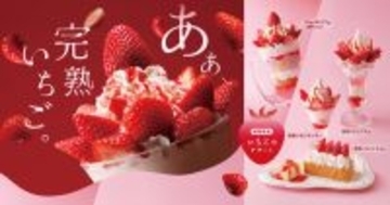 「ジョッキパフェ」も登場！完熟いちごの4種スイーツをハンバーグのデザートに