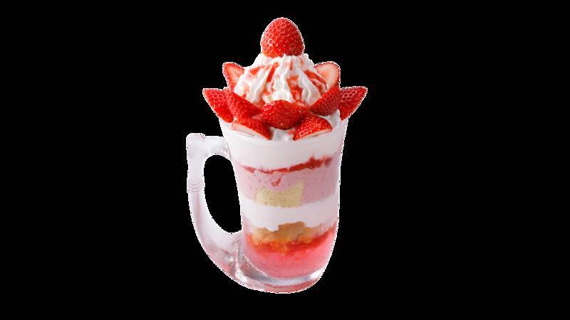 「ジョッキパフェ」も登場！完熟いちごの4種スイーツをハンバーグのデザートに