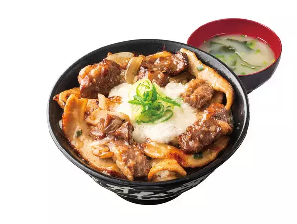 「500g超のガッツリ系！厚切り牛カルビ×豚トロの肉まみれコンビ丼」の画像