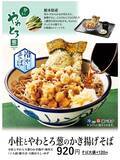 「天丼てんやに冬限定「小柱とやわとろ葱のかき揚げそば」登場　とろっと甘い葱が主役！」の画像1