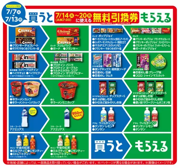「ファミマ「買うと、もらえる」スタート！今週はこれが対象、全商品チェック」の画像