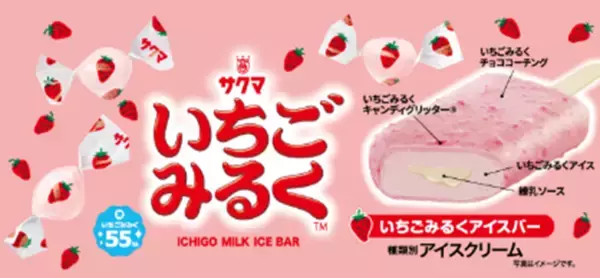 サクマ「いちごみるく」キャンディのアイスバーが登場！あの食感・味わいを再現