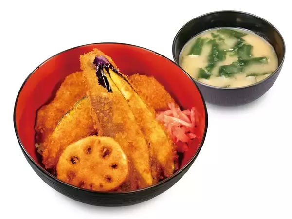 「松のや「合い盛りタレかつ丼」登場！ ナス、かぼちゃ…野菜も“かつ”でおいしそ！」の画像