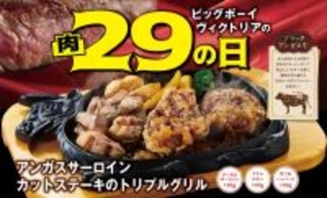 肉、肉、肉！ステーキ×チキン×バーグの最強プレート、3日間限定【肉の日】