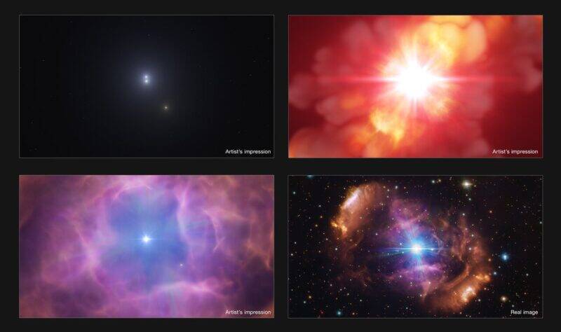 3重連星のうち2つの星が合体か　年齢差のある連星と美しき星雲の謎に迫る