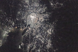 ISS（国際宇宙ステーション）から見た名古屋周辺の夜景（2026年1月8日撮影）