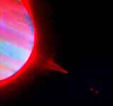 「すばる望遠鏡が赤外線でとらえた木星とリング」の画像1
