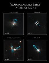 ハッブル宇宙望遠鏡が可視光と赤外線でとらえた原始惑星系円盤画像コレクション
