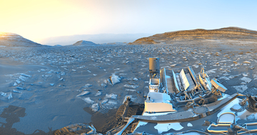 クレーターの底を見下ろした幻想的な火星風景　キュリオシティ5000火星日記念