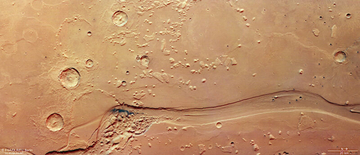 35億年前の大洪水でできた火星のシャルバタナ峡谷　マーズ・エクスプレスが撮影