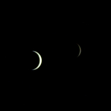 可視光と赤外線で異なる姿をみせる地球と月　待機中の火星探査機が撮影