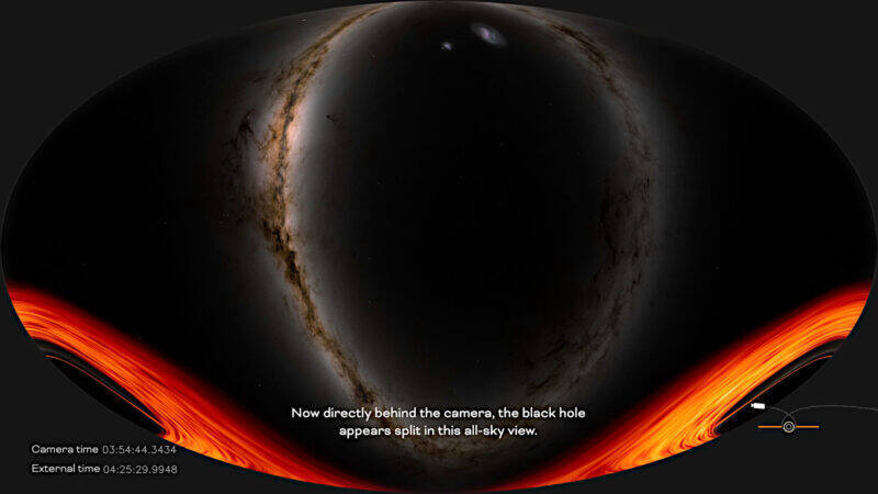 ブラックホールに落ちたらどんな景色が見えるのか　NASAが可視化して再現