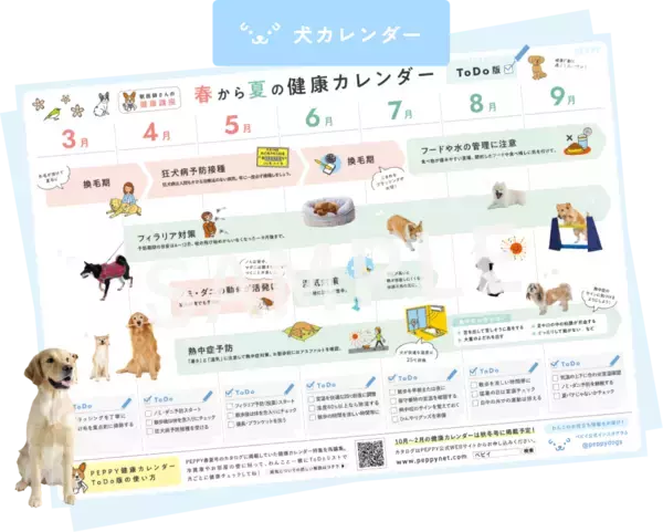 「【先着5,000名】3,000円以上の購入で季節のTODOが見える「わんにゃん健康カレンダー」プレゼント」の画像