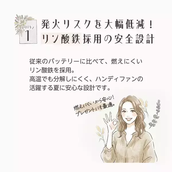 「【新商品発表】「安全性」を追求。リン酸鉄電池・準固体電池を採用した次世代ハンディファンがついに発売」の画像