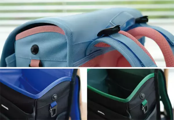 「【2027年度入学用】登山リュックの技術を応用した「エルゴランセル」スタンダードモデルを改良、肩紐テープの操作性を向上」の画像