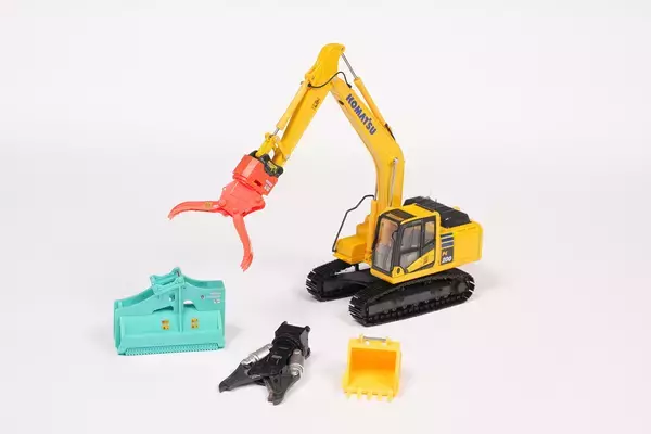 「タグチ製の建設機械アタッチメントが1/32カプセルトイに！ミニチュア全4種、2026年7月から全国で順次販売開始」の画像