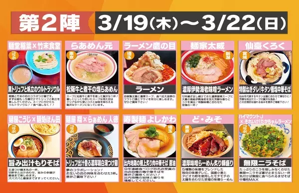 「累計300万人動員(＊1)の「大つけ麺博」がプロデュース！「大つけ麺博Presentsつくばラーメン祭」が研究学園駅前公園にて3月13日より開催！」の画像