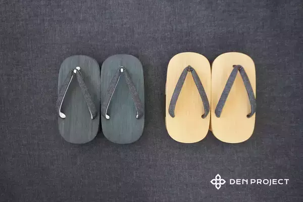 音で、風景を変える履物「インディゴ染 ねずこ下駄　茶綿デニム鼻緒」　2026年2月下旬より受注開始